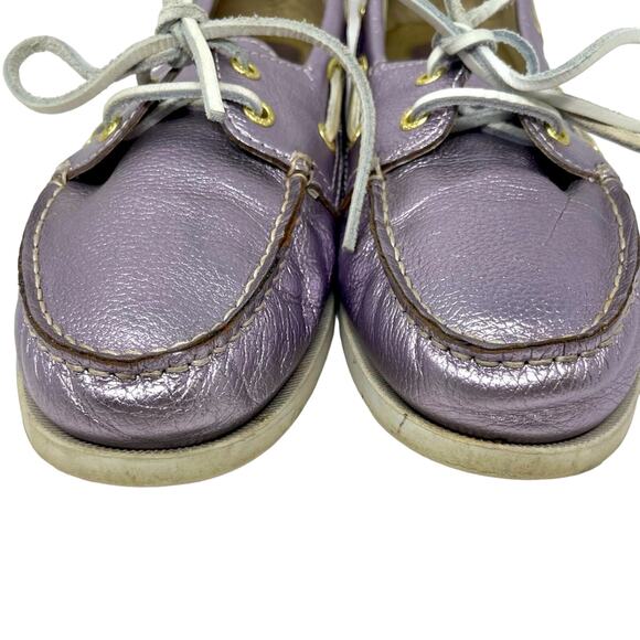 Sebago Seashell Two Eyed Light Pink Metallic Deck Shoe - Picture 11 of 15